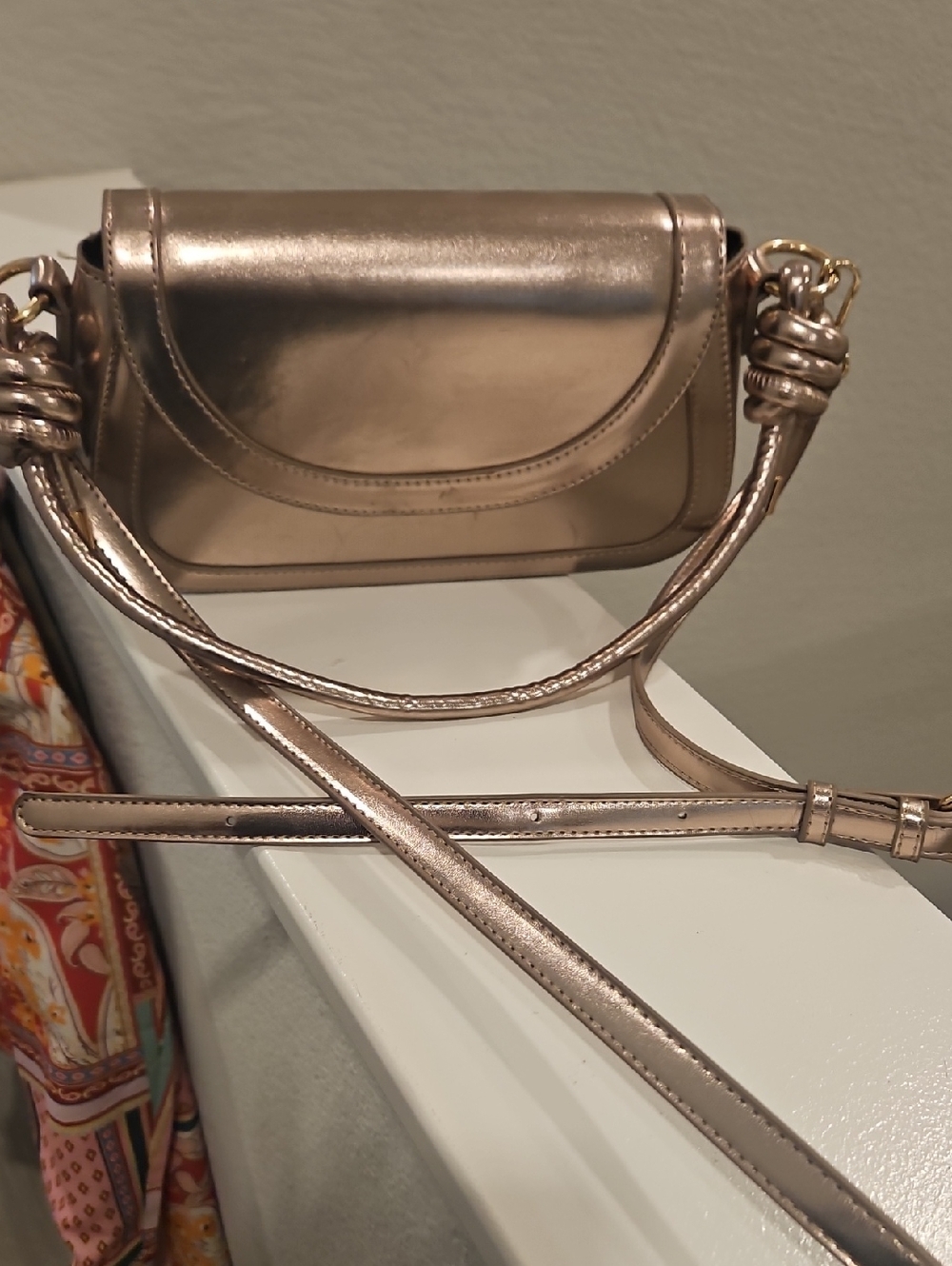 Urban Expressions Metallic Rose Gold Crossbody Bag